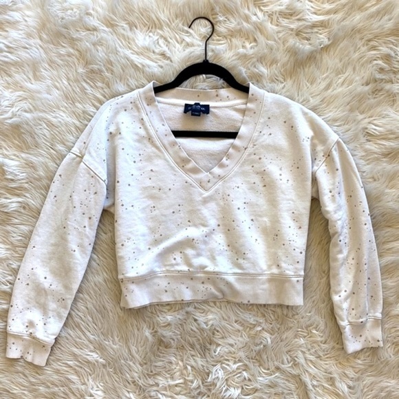 David Lerner Mia Speckled V-Neck Cropped Pullover - Picture 6 of 12